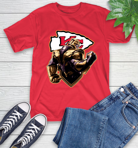 NFL Thanos Avengers Endgame Football Sports Kansas City Chiefs T-Shirt 10