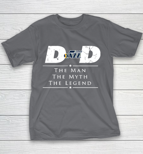 Utah Jazz NBA Basketball Dad The Man The Myth The Legend Youth T-Shirt 5
