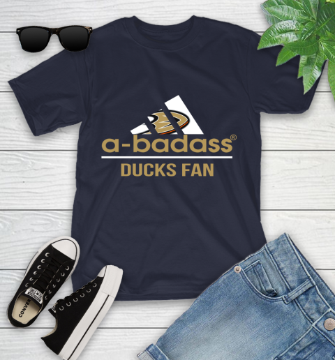 NHL A Badass Anaheim Ducks Fan Adidas Hockey Sports Youth T-Shirt 2