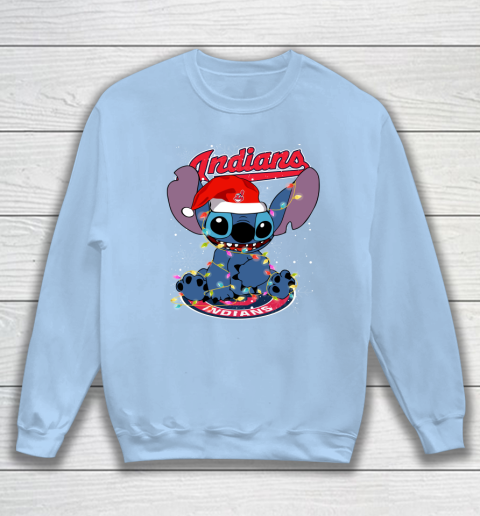 Cleveland Indians MLB noel stitch Baseball Christmas Sweatshirt 4