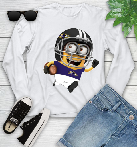 NFL Baltimore Ravens Minions Disney Football Sports Youth Long Sleeve