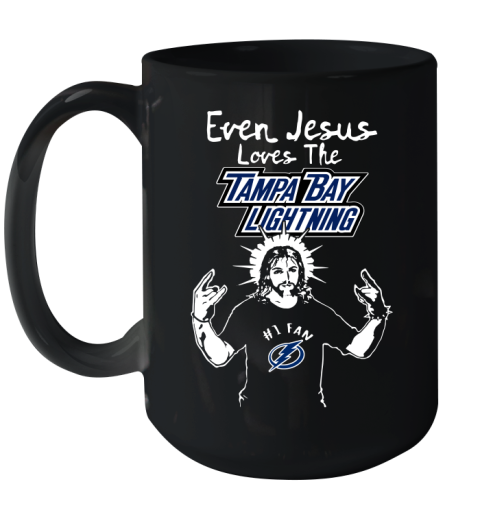 Tampa Bay Lightning NHL Hockey Even Jesus Loves The Lightning Shirt Ceramic Mug 15oz