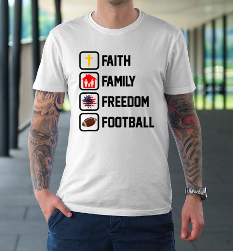 Faith Family Freedom Football Christian T-Shirt