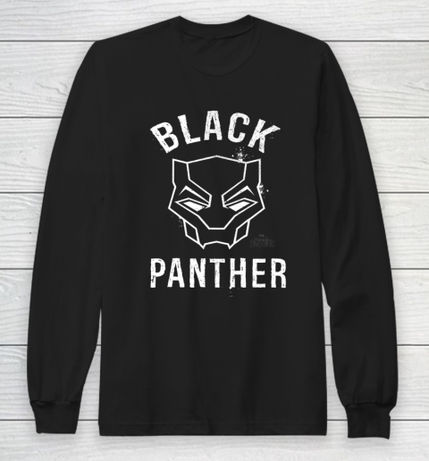 Marvel Black Panther Movie Collegiate Graffiti Mask Long Sleeve T-Shirt