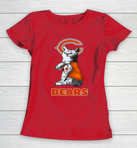 NFL Football My Cat Loves Chicago Bears Women's T-Shirt 9