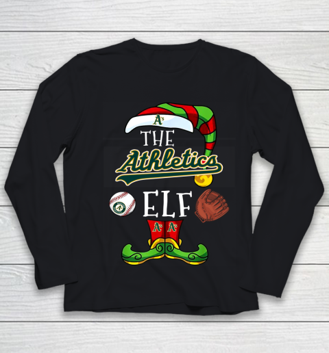 Oakland Athletics Christmas ELF Funny MLB Youth Long Sleeve