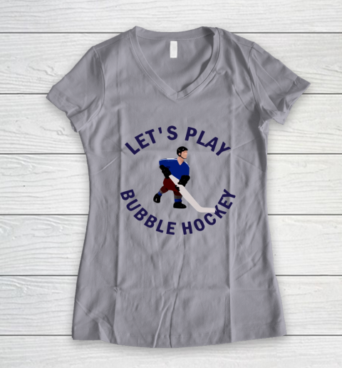 Bubble Hockey Let's Play Women's V-Neck T-Shirt 3 Bubble Hockey Let's Play Women's V-Neck T-Shirt - Image 3