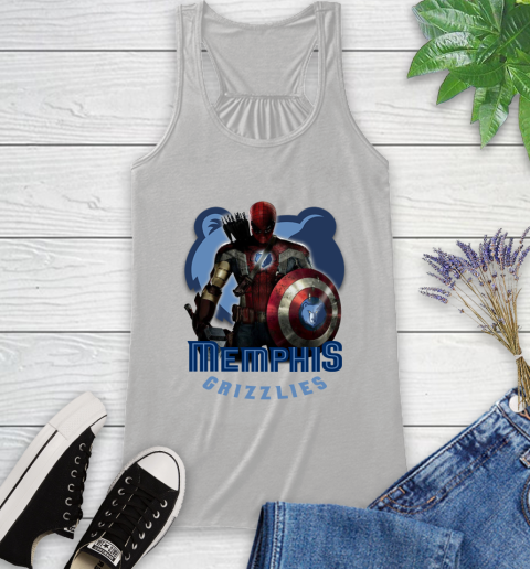 Memphis Grizzlies NBA Basketball Captain America Thor Spider Man Hawkeye Avengers Racerback Tank