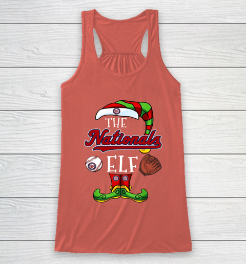 Washington Nationals Christmas ELF Funny MLB Racerback Tank 3