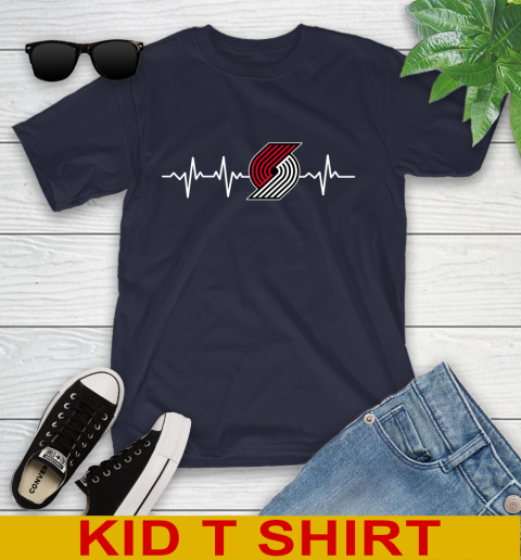 Portland Trail Blazers NBA Basketball Heart Beat Shirt Youth T-Shirt 2