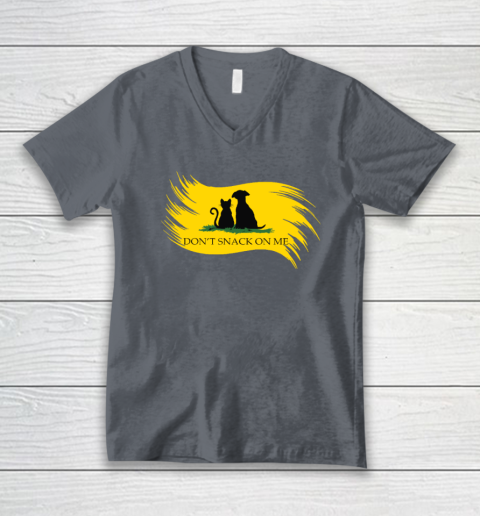 Don't Snack on Me Funny Cats Dogs, Pet V-Neck T-Shirt 3