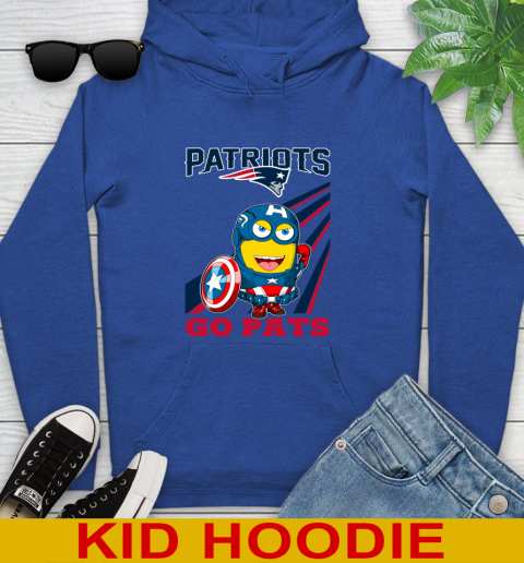 NFL Football New England Patriots Captain America Marvel Avengers Minion Shirt Youth Hoodie 10