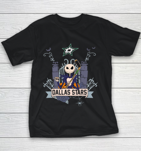 NHL Dallas Stars Hockey Jack Skellington Halloween Youth T-Shirt