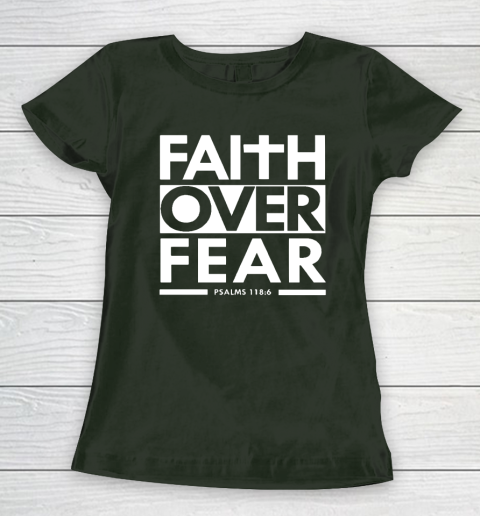 Faith Over Fear Christian Bible Verse Scripture Women's T-Shirt 4
