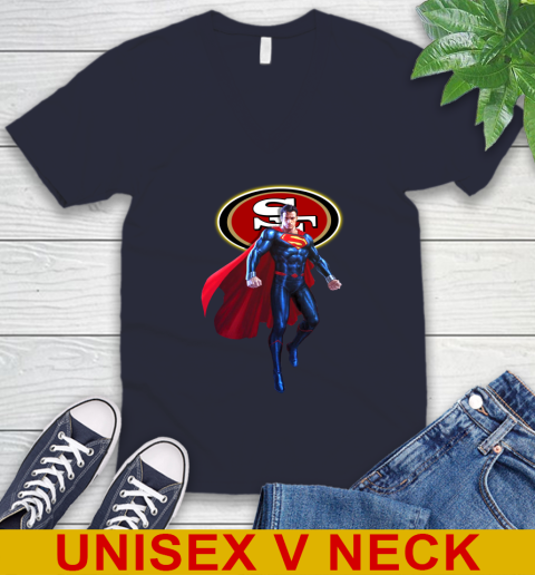NFL Superman DC Sports Football San Francisco 49ers V-Neck T-Shirt 3