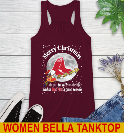 Boston Red Sox Merry Christmas To All And To Red Sox A Good Season MLB Baseball Sports Racerback Tank 2