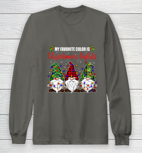 My Favorite Color Is Christmas Light Gnome Merry Christmas Long Sleeve T-Shirt 5