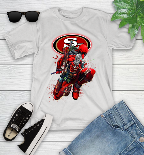 NFL Deadpool Marvel Comics Sports Football San Francisco 49ers Youth T-Shirt
