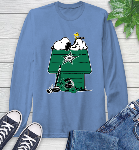 Dallas Stars NHL Hockey Snoopy Woodstock The Peanuts Movie Long Sleeve T-Shirt 11