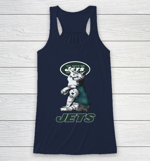 NFL Football My Cat Loves New York Jets Racerback Tank 8