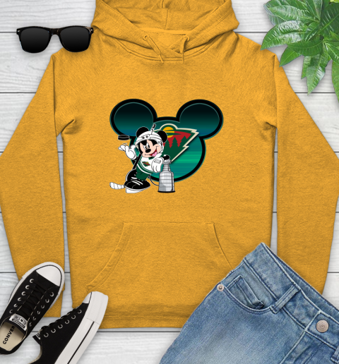NHL Minnesota Wild Stanley Cup Mickey Mouse Disney Hockey T Shirt Youth Hoodie 3