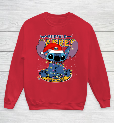 Buffalo Sabres NHL Hockey noel stitch Christmas Youth Sweatshirt 4