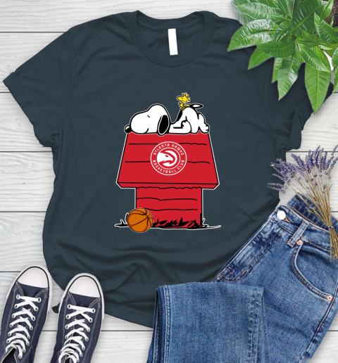 Atlanta Hawks NBA Basketball Snoopy Woodstock The Peanuts Movie Women's T-Shirt 8
