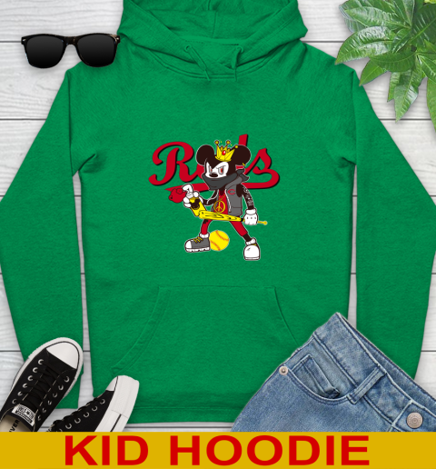 Cincinnati Reds MLB Baseball Mickey Peace Sign Sports Youth Hoodie 8