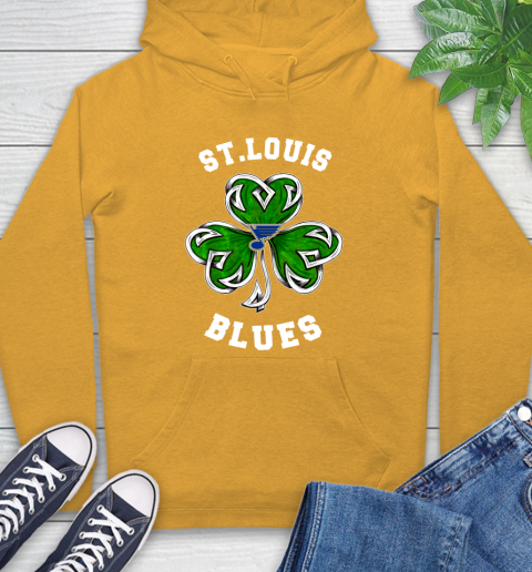 NHL St.Louis Blues Three Leaf Clover St Patrick's Day Hockey Sports Hoodie 2