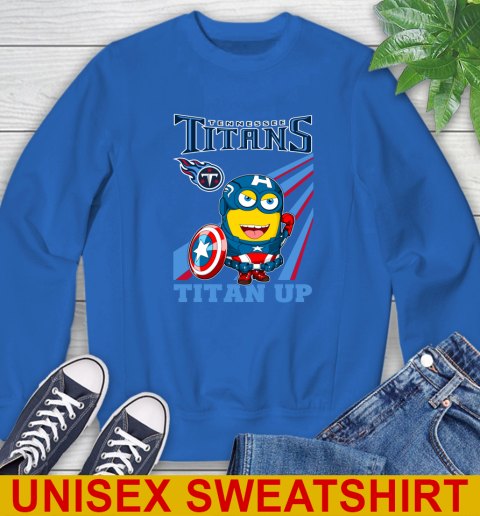 NFL Football Tennessee Titans Captain America Marvel Avengers Minion Titan Up Shirt Sweatshirt 11