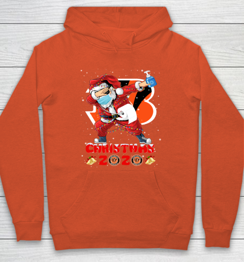 Cincinnati Bengals Funny Santa Claus Dabbing Christmas 2020 NFL Hoodie 3