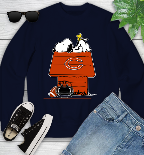 Chicago Bears NFL Football Snoopy Woodstock The Peanuts Movie Youth Sweatshirt 3