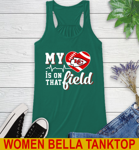 NFL My Heart Is On That Field Football Sports Kansas City Chiefs Racerback Tank 5
