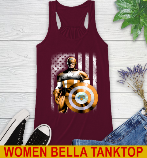 New York Knicks NBA Basketball Captain America Marvel Avengers American Flag Shirt Racerback Tank 2