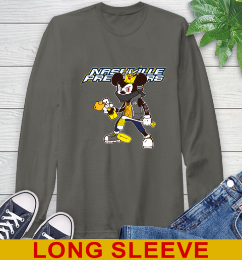 Nashville Predators NHL Hockey Mickey Peace Sign Sports Long Sleeve T-Shirt 8