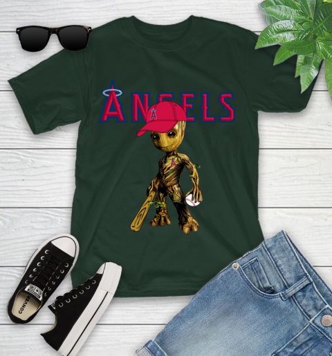 MLB Los Angeles Angels Groot Guardians Of The Galaxy Baseball Youth T-Shirt 5