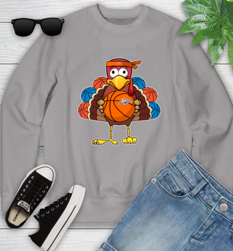 Oklahoma City Thunder Turkey thanksgiving day Youth Sweatshirt 4