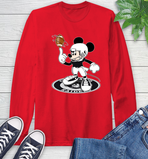 NFL Football Oakland Raiders Cheerful Mickey Disney Shirt Long Sleeve T-Shirt 11
