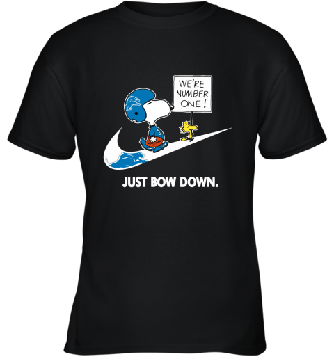Detroit Lions Are Number One – Just Bow Down Snoopy Youth T-Shirt