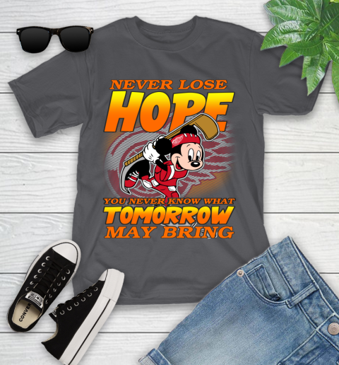 Detroit Red Wings NHL Hockey ootball Mickey Disney Never Lose Hope Youth T-Shirt 6