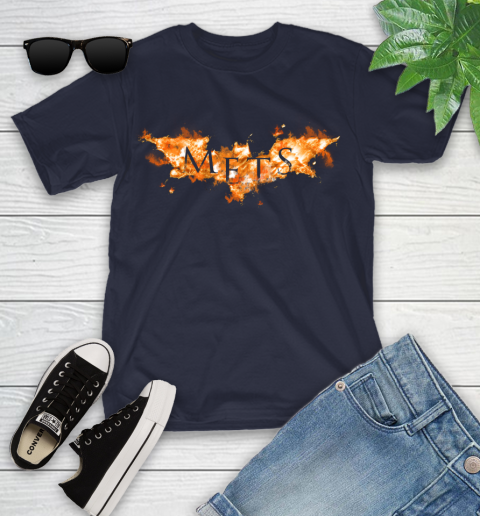 MLB New York Mets Batman Logo DC Baseball Sports Shirt Youth T-Shirt 2
