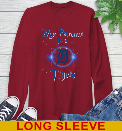 MLB Baseball Harry Potter My Patronus Is A Detroit Tigers Long Sleeve T-Shirt 9
