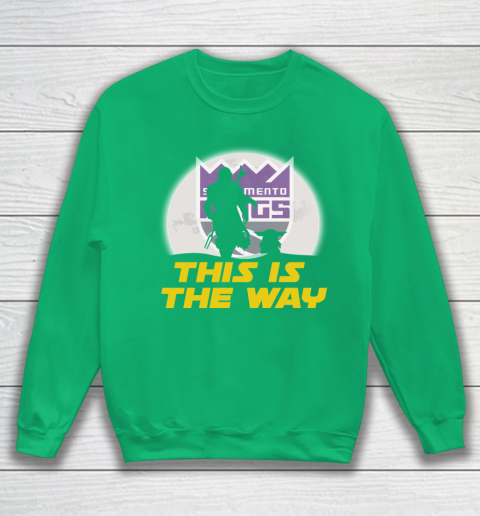 Sacramento Kings NBA Basketball Star Wars Yoda And Mandalorian This Is The Way Sweatshirt 5