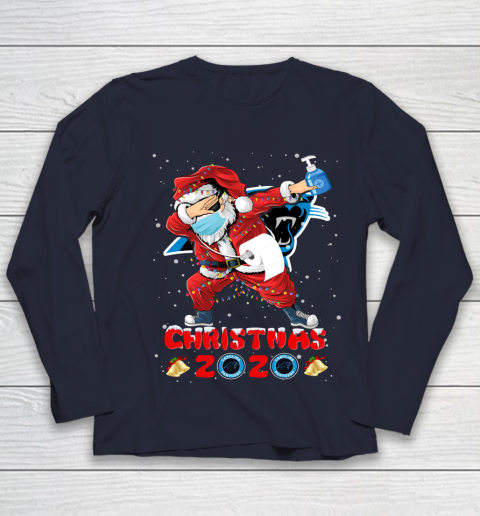 Carolina Panthers Funny Santa Claus Dabbing Christmas 2020 NFL Youth Long Sleeve 2