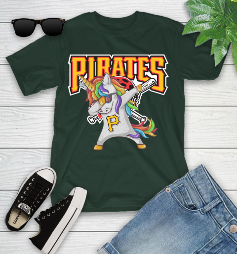 Pittsburgh Pirates MLB Baseball Funny Unicorn Dabbing Sports Youth T-Shirt 5