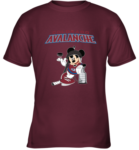 Mickey Colorado Avalanche With The Stanley Cup Hockey NHL Youth T-Shirt