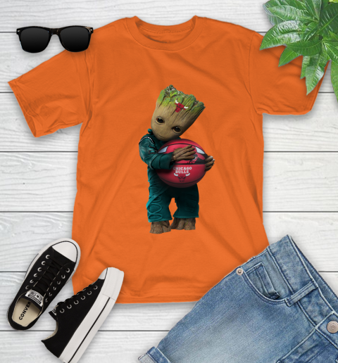 NBA Groot Guardians Of The Galaxy Basketball Sports Chicago Bulls Youth T-Shirt 7