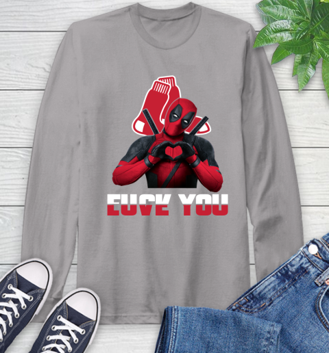 MLB Boston Red Sox Deadpool Love You Fuck You Baseball Sports Long Sleeve T-Shirt 6