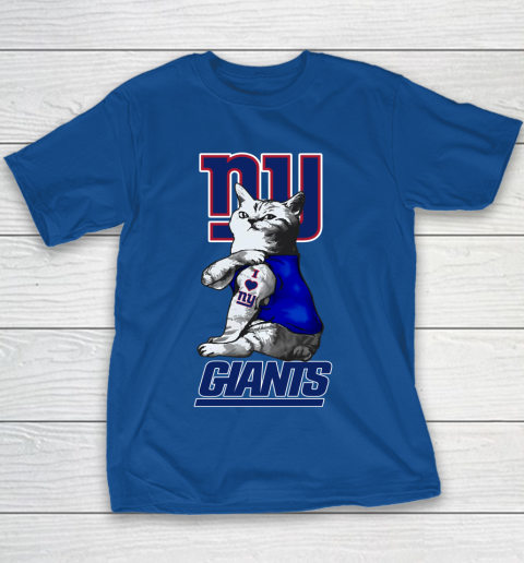 NFL Football My Cat Loves New York Giants Youth T-Shirt 7 NFL Football My Cat Loves New York Giants Youth T-Shirt - Image 7