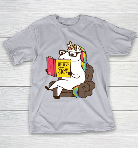 Unicorn Shirt Believe in Yourself Motivational Book Lover T-Shirt 6